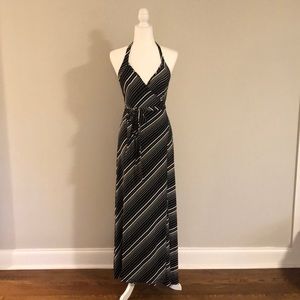 Veronica m Striped Halter Wrap Dress